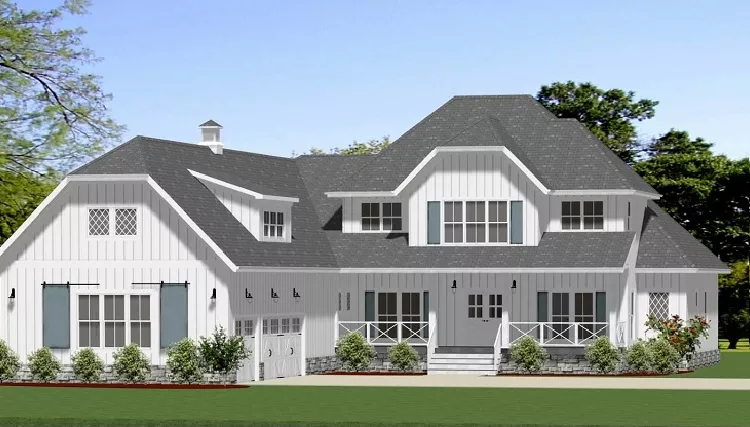 image of 2 story farmhouse plans with porch plan 8723